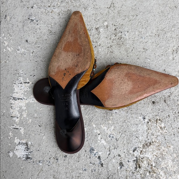 Vintage Giuseppe Zanotti silk and rhinestone mules - Picture 8 of 9